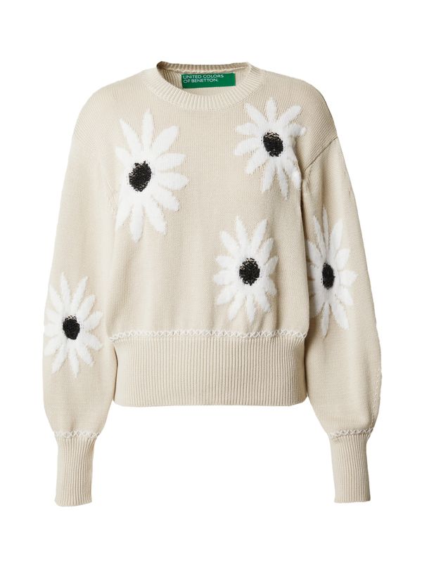 UNITED COLORS OF BENETTON UNITED COLORS OF BENETTON Пуловер  бежово / черно / бяло