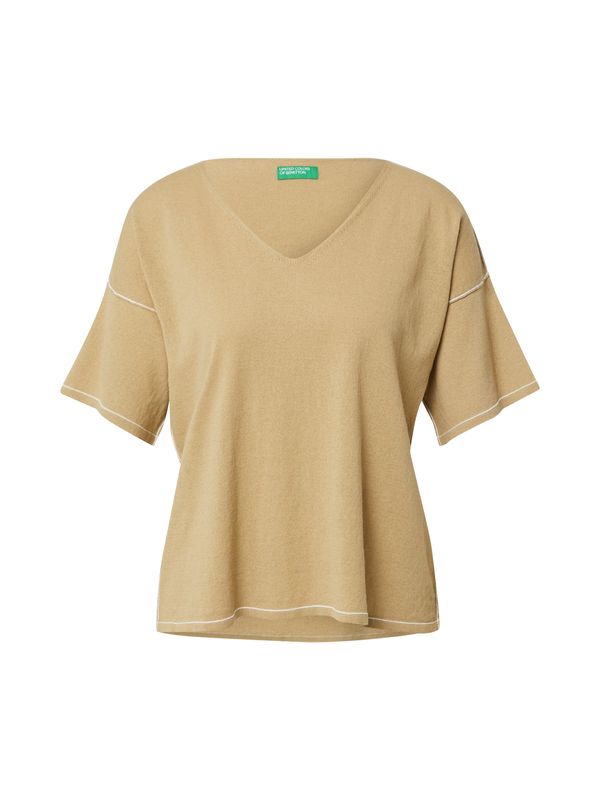 UNITED COLORS OF BENETTON UNITED COLORS OF BENETTON Пуловер  камел / бяло