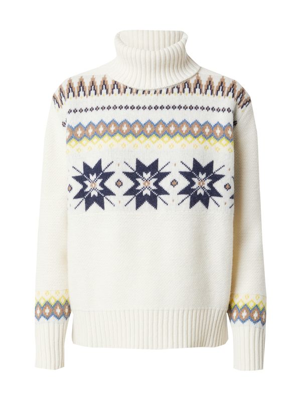 UNITED COLORS OF BENETTON UNITED COLORS OF BENETTON Пуловер  кремаво / нейви синьо / светлокафяво / лимоненожълто