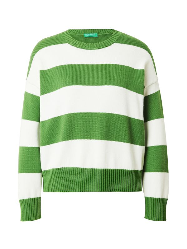 UNITED COLORS OF BENETTON UNITED COLORS OF BENETTON Пуловер  зелено / бяло