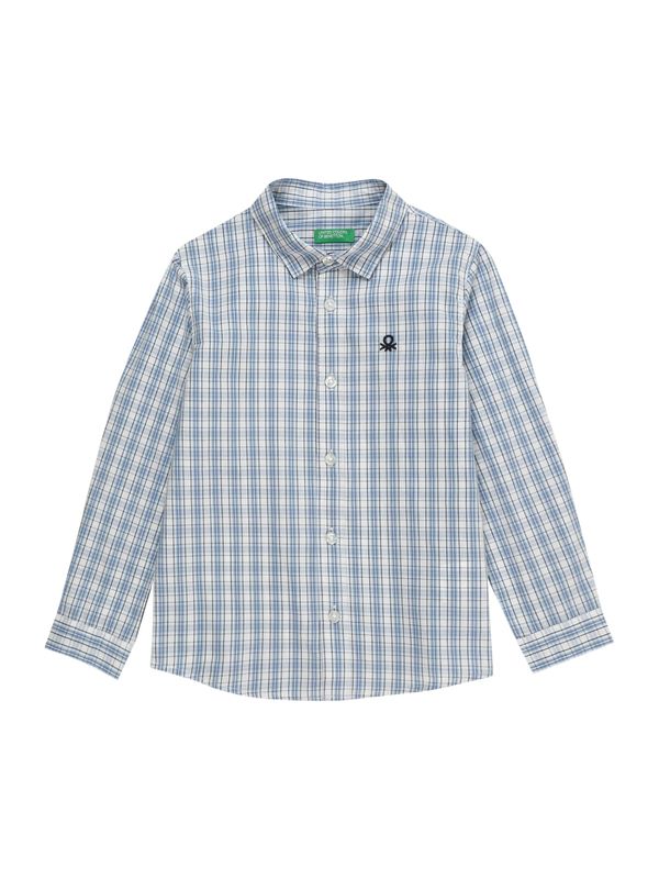 UNITED COLORS OF BENETTON UNITED COLORS OF BENETTON Риза  гълъбово синьо / светлосиньо / черно / бяло