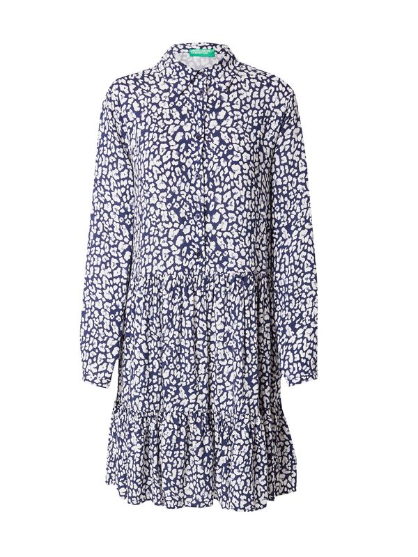 UNITED COLORS OF BENETTON UNITED COLORS OF BENETTON Рокля тип риза  тъмносиньо / бяло