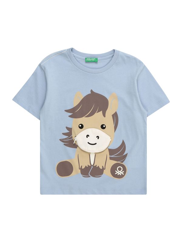 UNITED COLORS OF BENETTON UNITED COLORS OF BENETTON Тениска  бежово / светлобежово / гълъбово синьо / шоколад