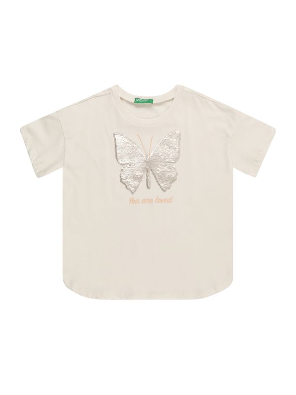 UNITED COLORS OF BENETTON UNITED COLORS OF BENETTON Тениска  кремаво / светлооранжево / сребърно