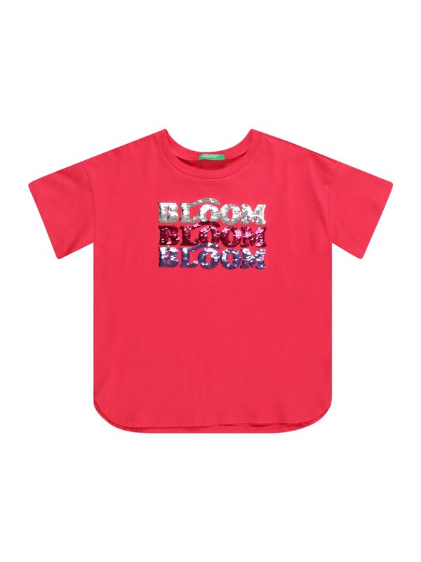 UNITED COLORS OF BENETTON UNITED COLORS OF BENETTON Тениска  морскосиньо / тъмнорозово / червено / сребърно