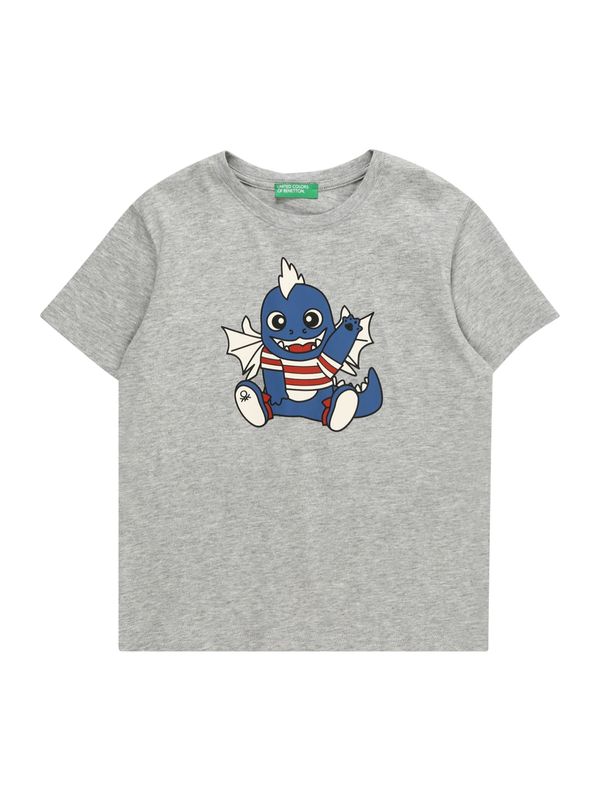 UNITED COLORS OF BENETTON UNITED COLORS OF BENETTON Тениска  нейви синьо / сив меланж / червено / бяло