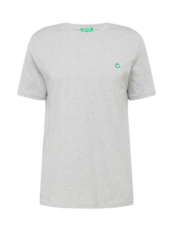 UNITED COLORS OF BENETTON UNITED COLORS OF BENETTON Тениска  сив меланж / тревнозелено / бяло