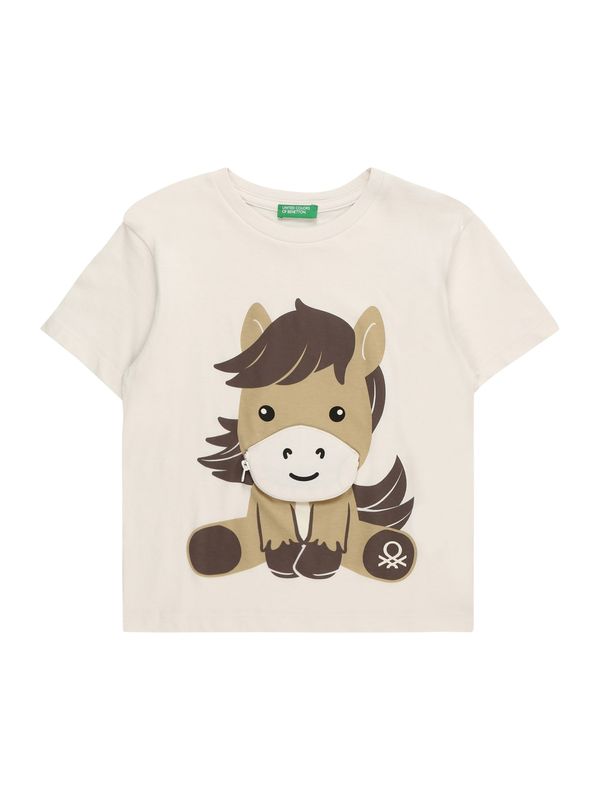 UNITED COLORS OF BENETTON UNITED COLORS OF BENETTON Тениска  светлобежово / тъмнобежово / тъмнокафяво