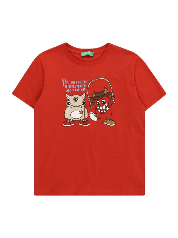 UNITED COLORS OF BENETTON UNITED COLORS OF BENETTON Тениска  светлосиньо / кафяво / червено / бяло