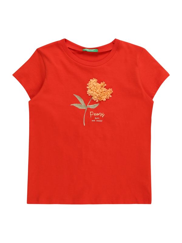 UNITED COLORS OF BENETTON UNITED COLORS OF BENETTON Тениска  зелено / оранжево / ярко червено / бяло