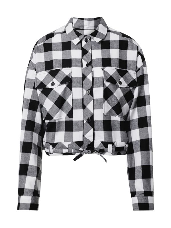 Urban Classics Urban Classics Блуза  черно / бяло