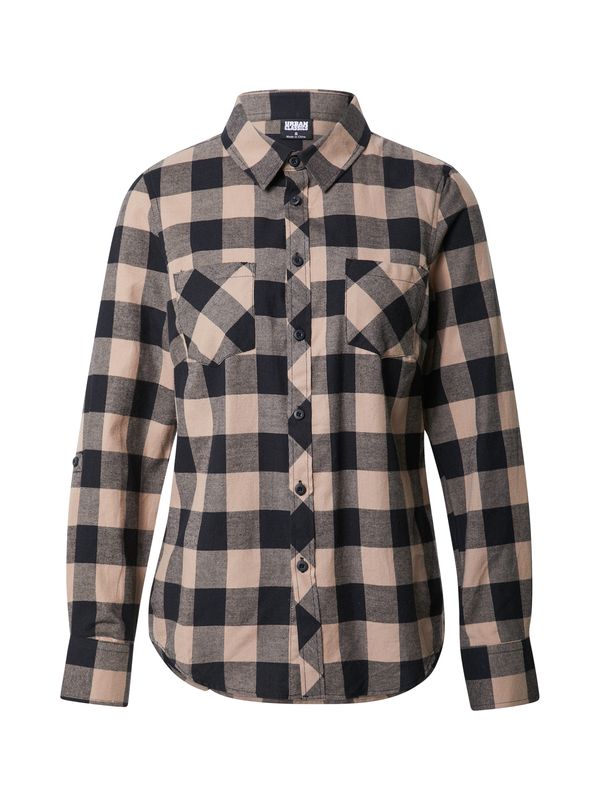 Urban Classics Urban Classics Блуза  светлокафяво / тъмносиво / черно