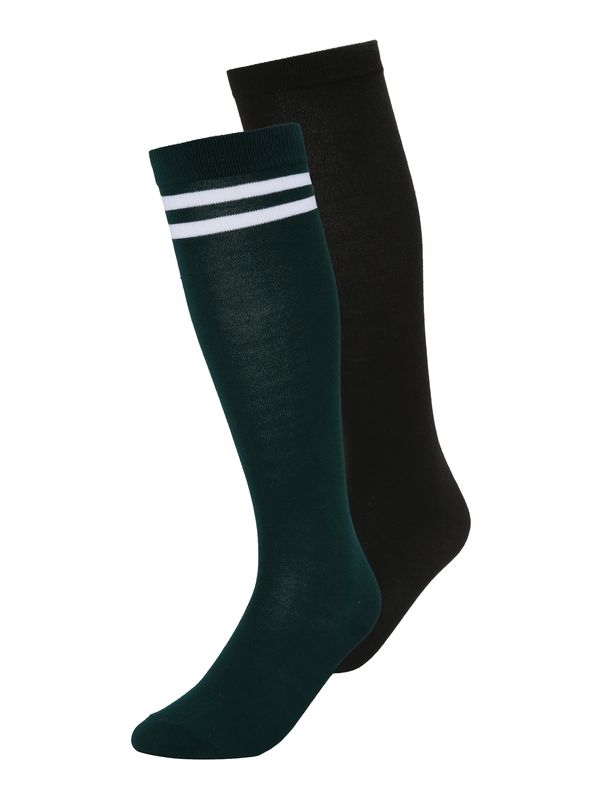 Urban Classics Urban Classics Чорапи до коляното  тъмнозелено / черно / бяло