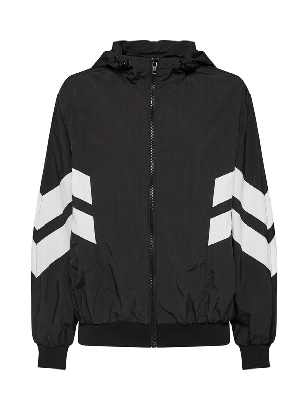 Urban Classics Urban Classics Преходно яке 'Crinkle Batwing'  черно / бяло