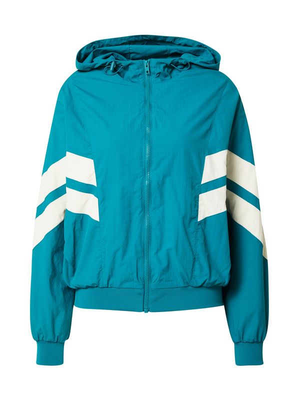 Urban Classics Urban Classics Преходно яке 'Crinkle Batwing'  циан / бяло