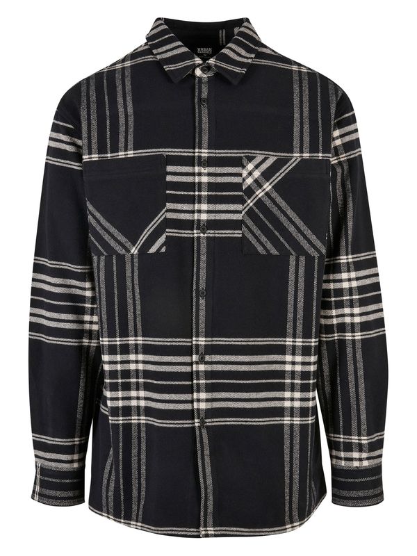 Urban Classics Urban Classics Риза  черно / бяло