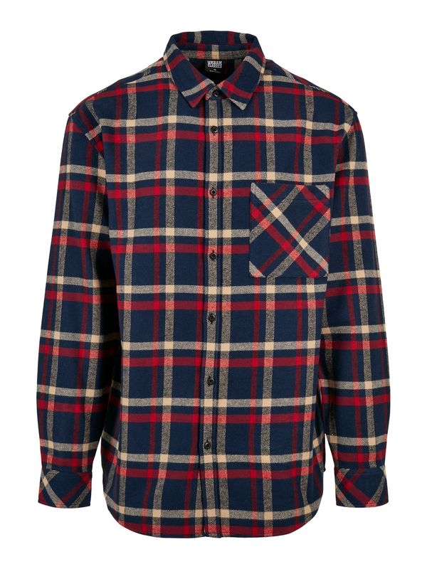 Urban Classics Urban Classics Риза  шампанско / нейви синьо / червено