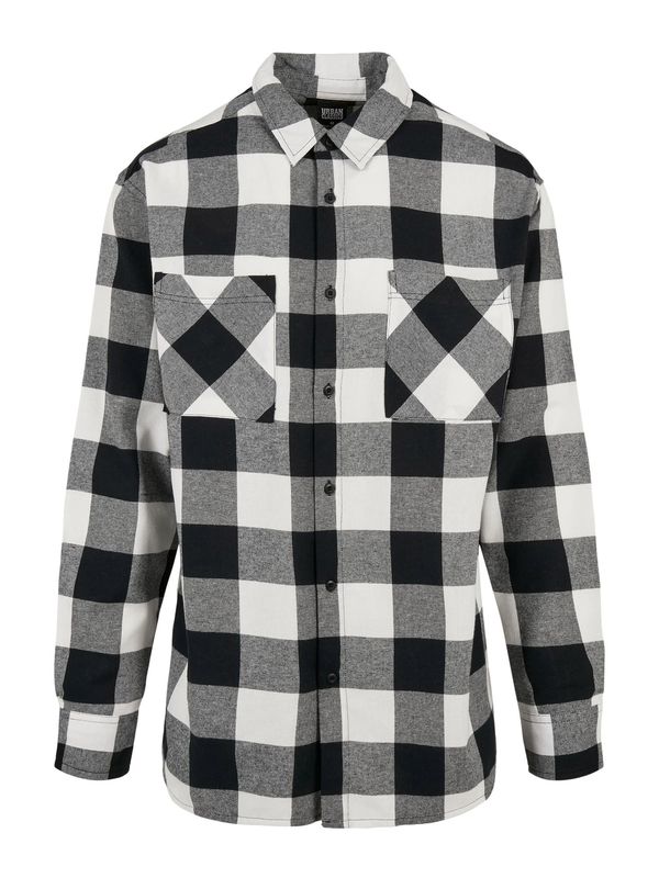 Urban Classics Urban Classics Риза  сиво / черно / бяло