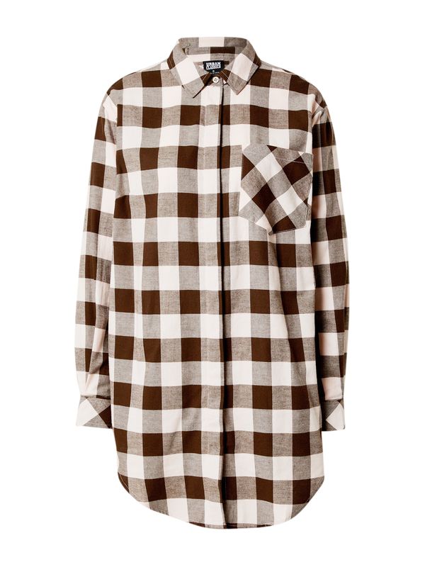 Urban Classics Urban Classics Рокля тип риза  бежово / кафяво / розе