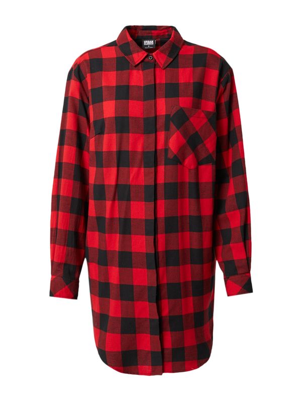 Urban Classics Urban Classics Рокля тип риза  червено / черно