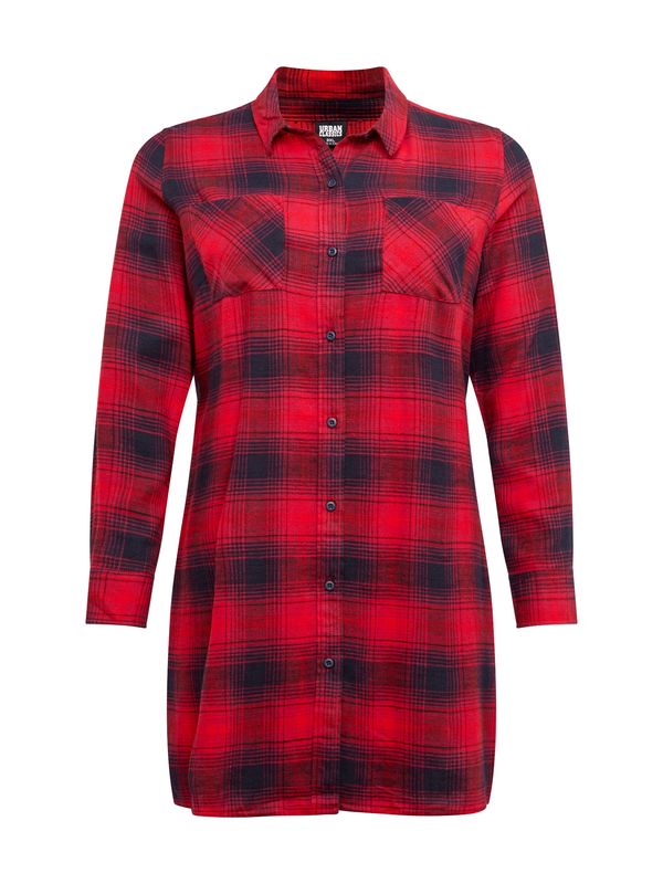 Urban Classics Urban Classics Рокля тип риза  морскосиньо / червено