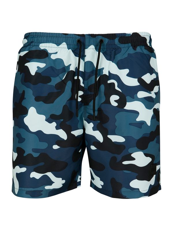 Urban Classics Urban Classics Шорти за плуване  опушено синьо / черно / бяло