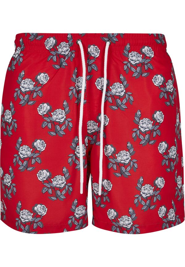 Urban Classics Urban Classics Шорти за плуване  сиво / светлосиво / червено / бяло