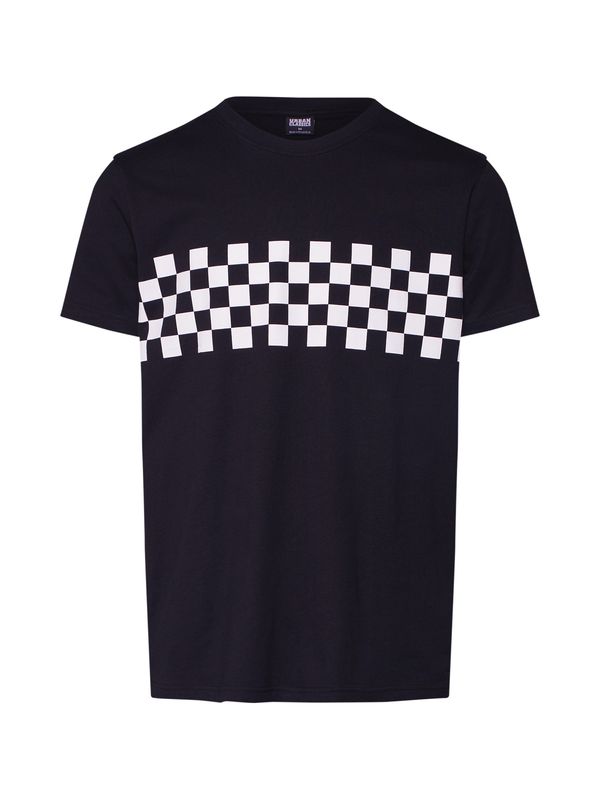 Urban Classics Urban Classics Тениска 'Check Panel'  черно / бяло