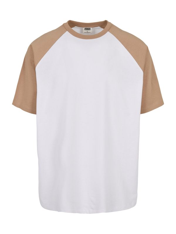 Urban Classics Urban Classics Тениска  светлокафяво / бяло