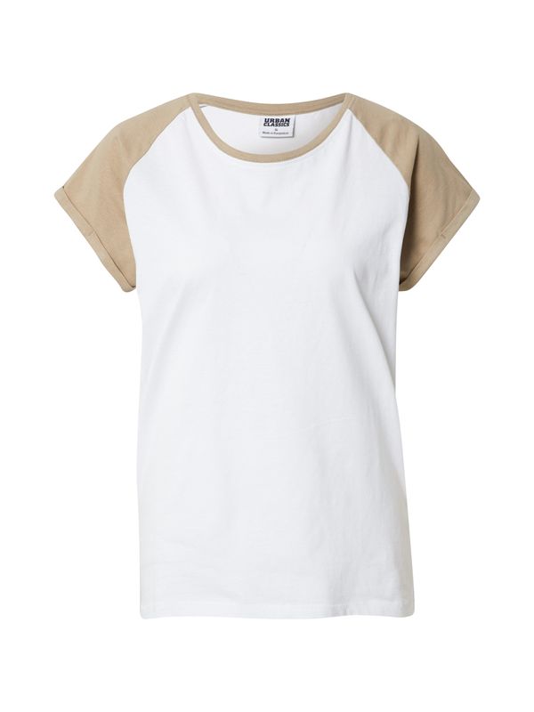 Urban Classics Urban Classics Тениска  светлокафяво / бяло