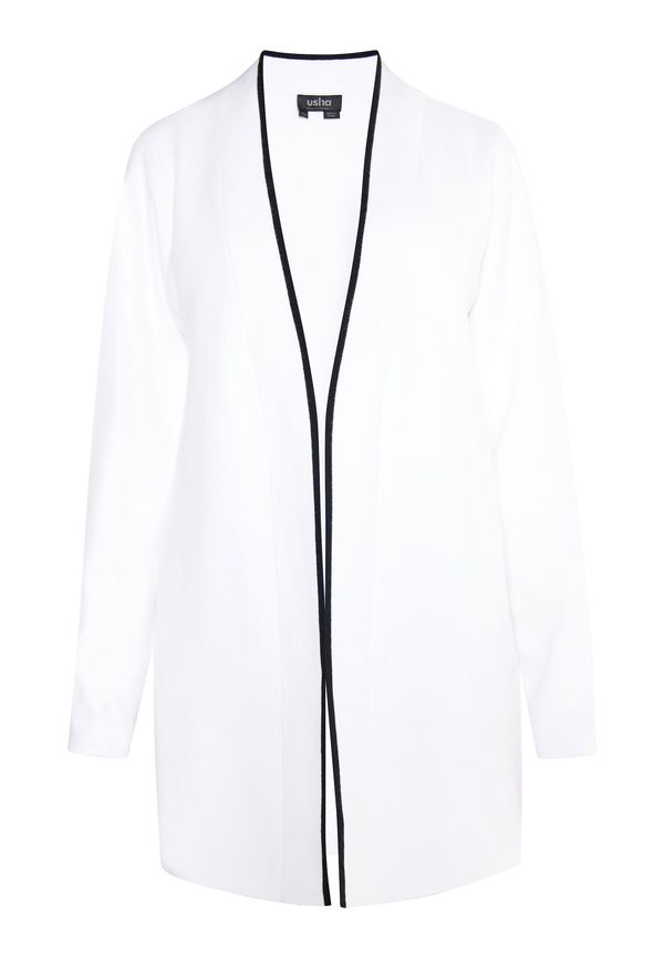 usha BLACK LABEL usha BLACK LABEL Плетена жилетка 'Nowles'  черно / бяло