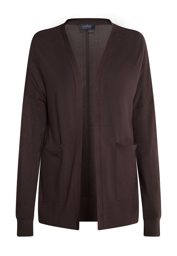 usha BLACK LABEL usha BLACK LABEL Плетена жилетка 'Nowles'  тъмнокафяво