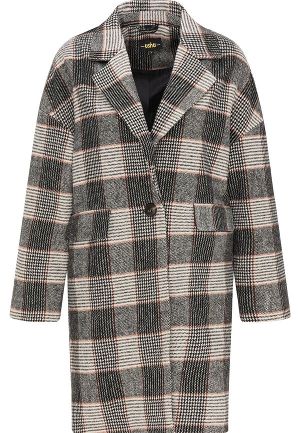 usha BLACK LABEL usha BLACK LABEL Преходно палто  кафяво / черно / бяло