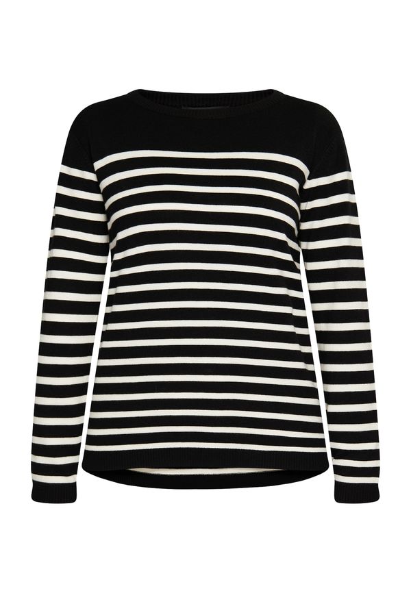 usha BLACK LABEL usha BLACK LABEL Пуловер  черно / бял памук