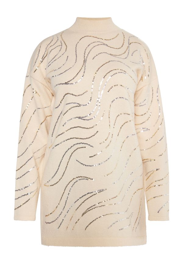 usha BLACK LABEL usha BLACK LABEL Пуловер  кремаво / злато / сребърно
