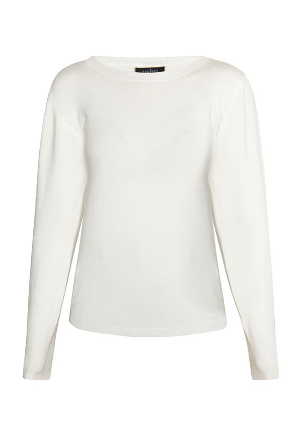usha BLACK LABEL usha BLACK LABEL Пуловер 'Nowles'  бял памук