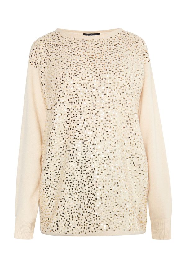 usha BLACK LABEL usha BLACK LABEL Пуловер 'Nowles'  кремаво / злато
