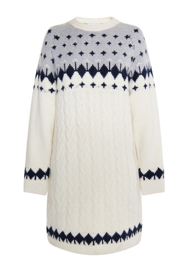 usha BLUE LABEL usha BLUE LABEL Плетена рокля  синьо / светлосиво / бяло