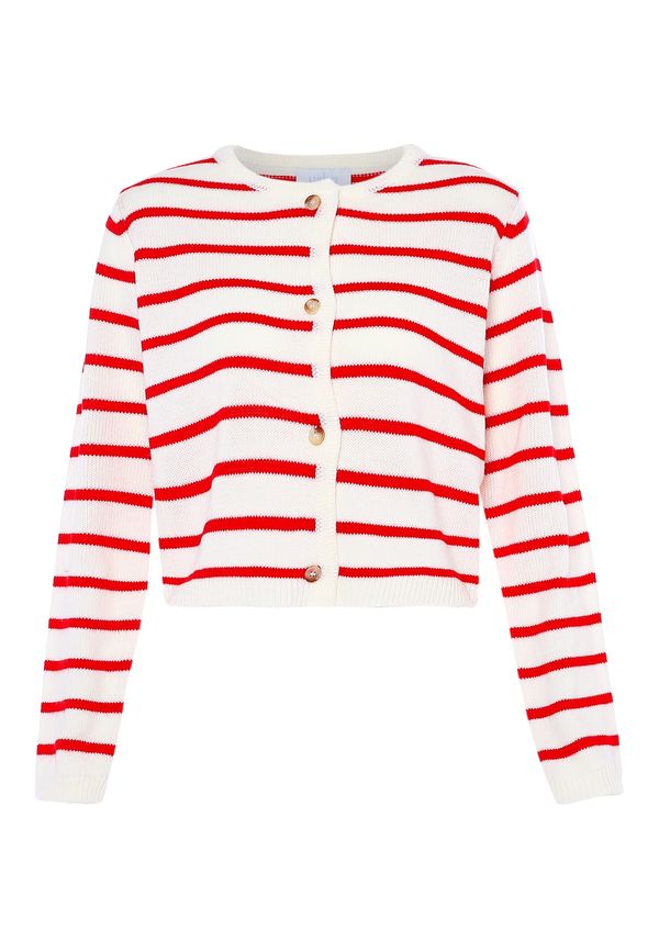 usha BLUE LABEL usha BLUE LABEL Плетена жилетка  алено / бял памук