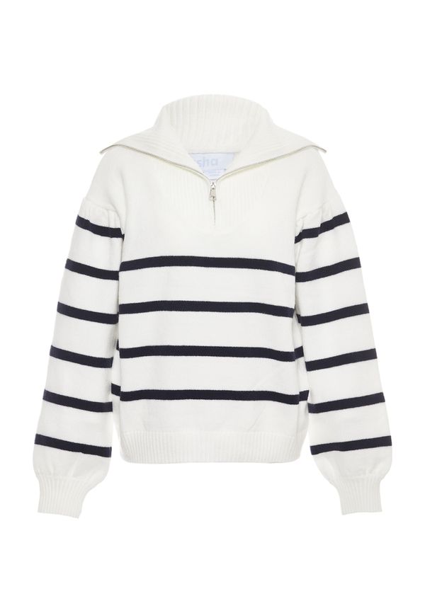 usha BLUE LABEL usha BLUE LABEL Пуловер  черно / бял памук