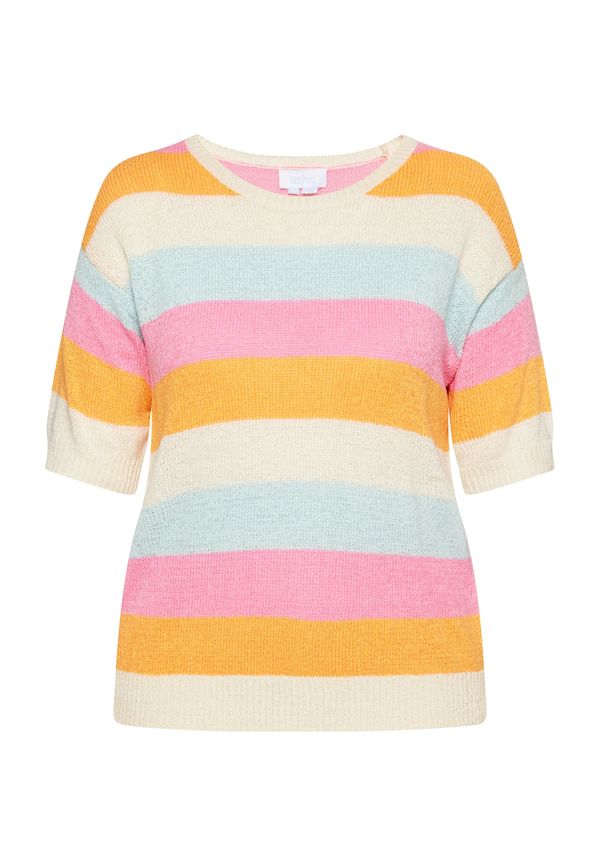 usha BLUE LABEL usha BLUE LABEL Пуловер  мента / оранжево / светлорозово / бял памук