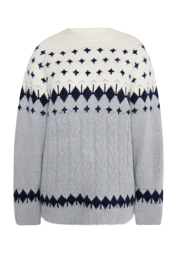 usha BLUE LABEL usha BLUE LABEL Пуловер  нейви синьо / сиво / бяло