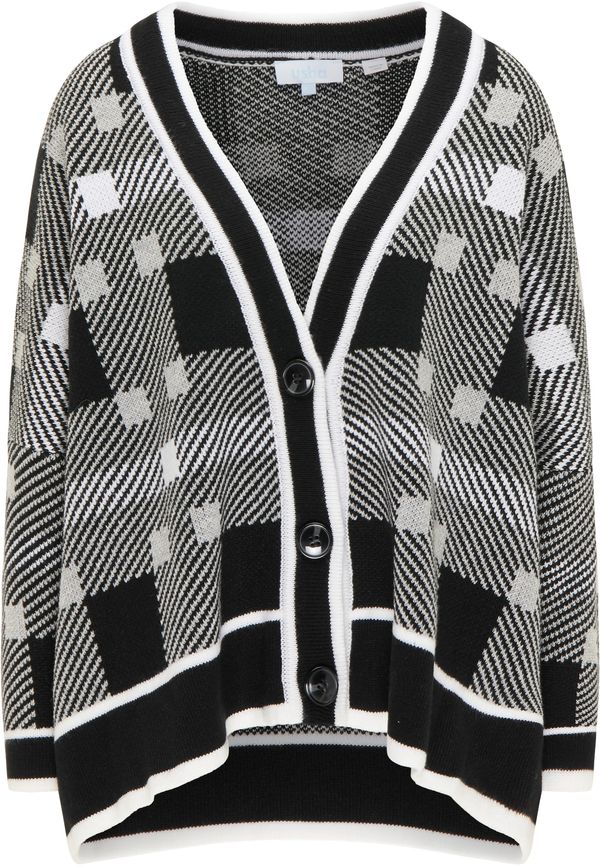 usha BLUE LABEL usha BLUE LABEL Свободна плетена жилетка  сиво / черно / бяло