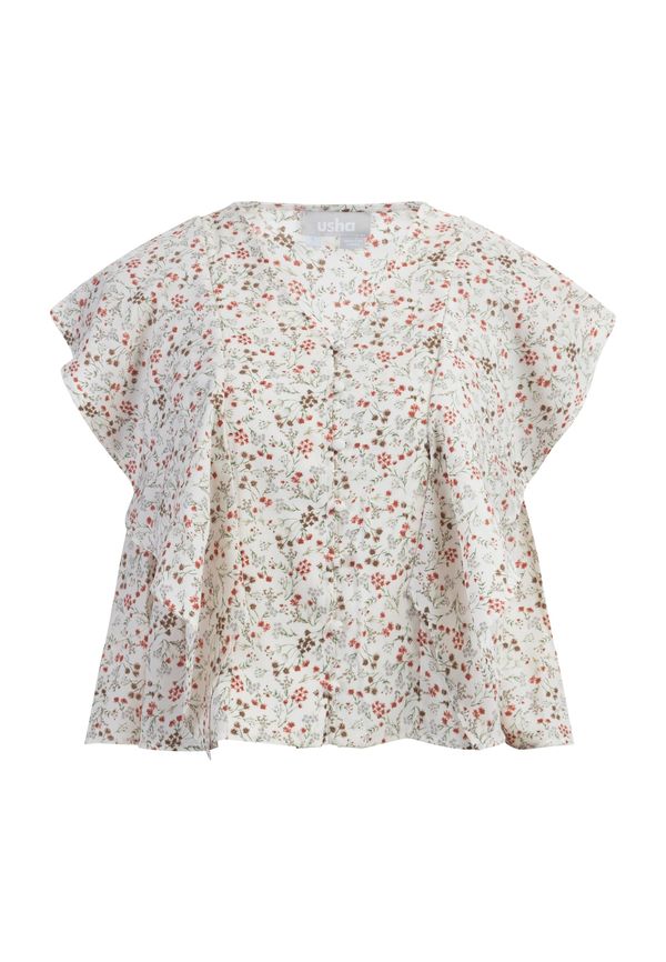 Usha Usha Блуза  каки / тревнозелено / тъмно коралово / естествено бяло