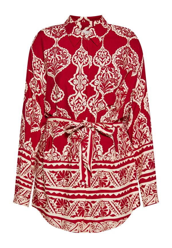Usha Usha Блуза  тъмночервено / бяло