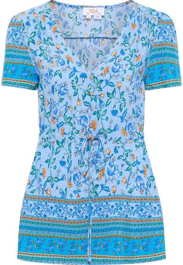 usha FESTIVAL usha FESTIVAL Блуза  светлосиньо / нефритено зелено / оранжево / бяло