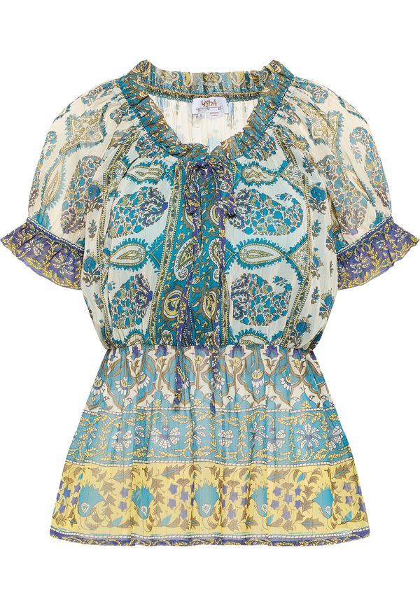 usha FESTIVAL usha FESTIVAL Блуза  тюркоазен / златистожълто / нефритено зелено