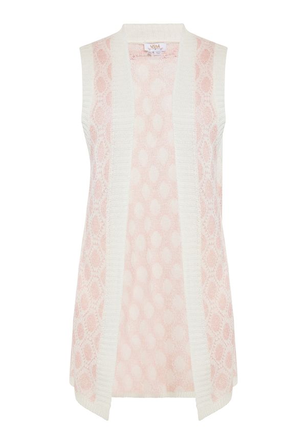 usha FESTIVAL usha FESTIVAL Плетен елек  светлорозово / бяло