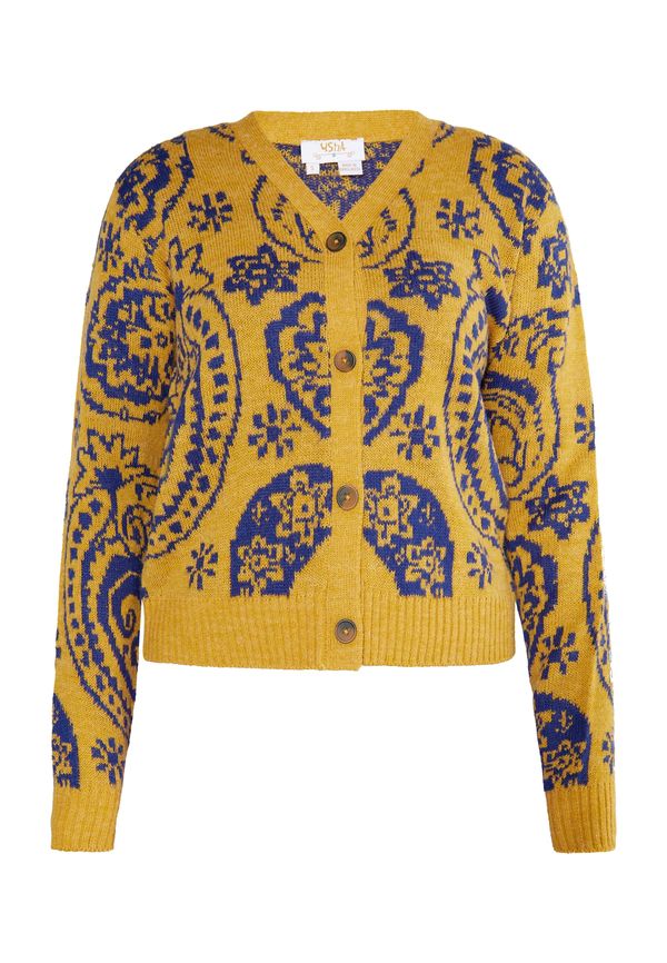 usha FESTIVAL usha FESTIVAL Плетена жилетка 'Rakata'  морскосиньо / къри