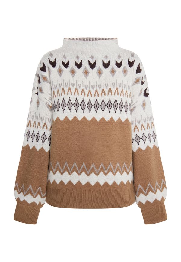 usha FESTIVAL usha FESTIVAL Пуловер 'Carnea'  бежово / кафяво / тъмнокафяво / сиво